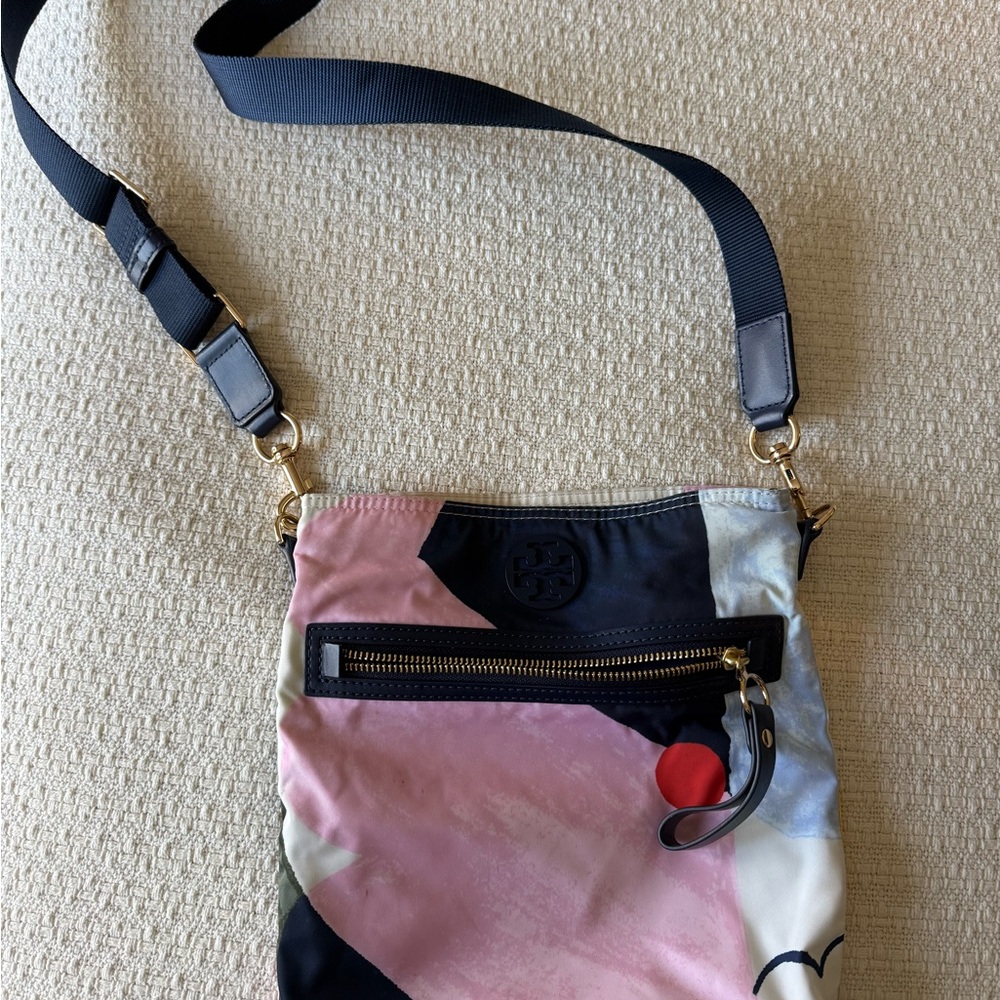Tory Burch Artistic Pink and Black Crossbody Bag